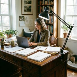 Schreibtischleuchte Antlia inkl. LED Tageslichtlampe 10 Watt, 1000lm, 6500K, E27 – Bild 1