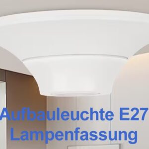 Aufbau - Deckenleuchte 135 mm aus Kunststoff weiß E27 – Bild 1