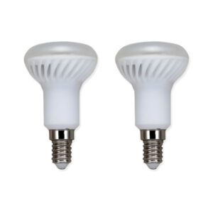 Zwei LED Pflanzenlampen mit 6500 Kelvin Tageslicht und 5 Watt für E14 Sockel.