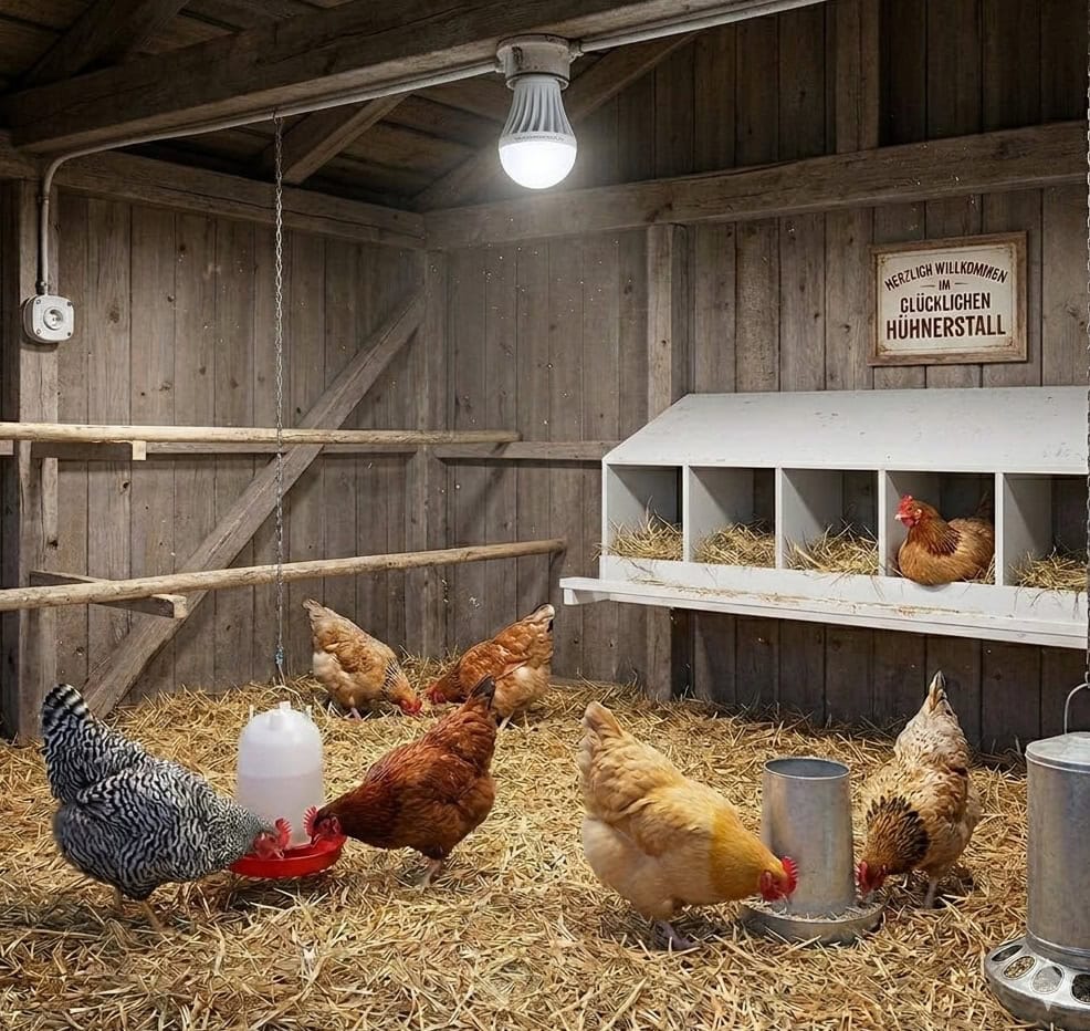 LED Tageslichtlampe für den Hühnerstall - flimmerfrei - 10 Watt 1000 Lumen 6500 Kelvin