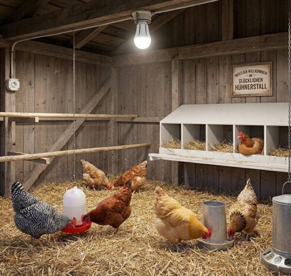 LED Tageslichtlampe für den Hühnerstall - flimmerfrei 6500 Kelvin E27