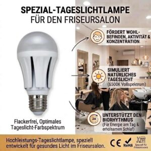 LED Friseur Vollspektrum Tageslichtlampe E27 Farbtreu 15 W 1320 lm 6500 K flimmerfrei – Bild 2