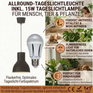 Tageslichtleuchte Uranus inkl. Vollspektrum LED Tageslichtlampe 15 W 1320 lm 6500 K flimmerfrei – Bild 2