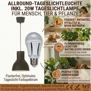 Tageslichtleuchte Uranus inkl. Vollspektrum LED Tageslichtlampe 20 W 1930 lm 6500 K flimmerfrei – Bild 2
